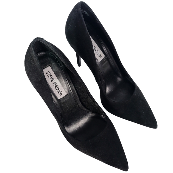 Steve Madden Daisie Pumps Suede Black - Picture 8 of 12
